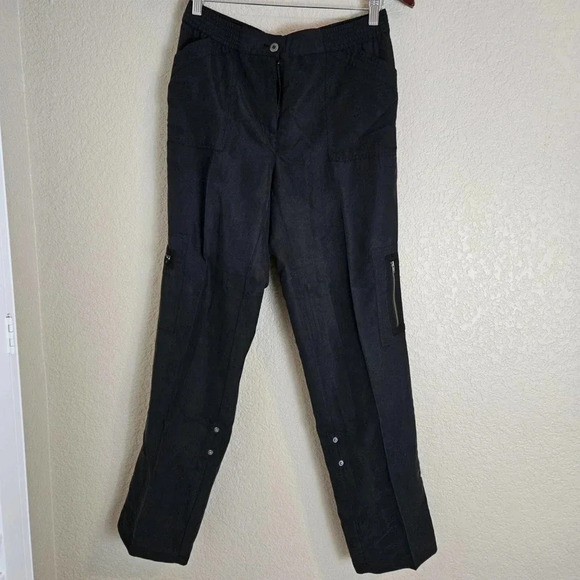 Chico's Womens Modal Cargo Style Black Pants 6 - Picture 2 of 5